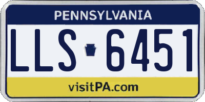PA license plate LLS6451