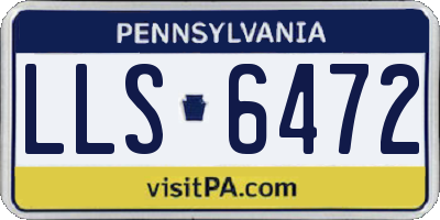 PA license plate LLS6472