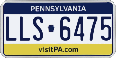 PA license plate LLS6475