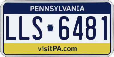 PA license plate LLS6481