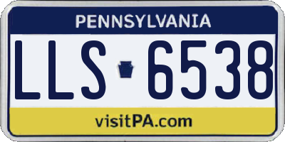 PA license plate LLS6538