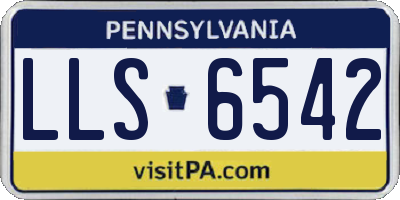PA license plate LLS6542