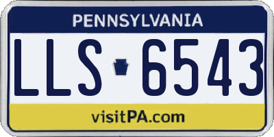 PA license plate LLS6543
