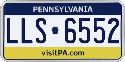 PA license plate LLS6552