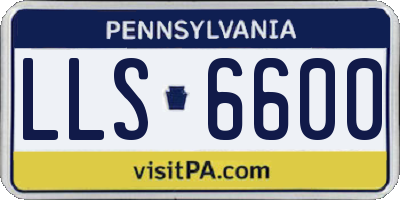 PA license plate LLS6600