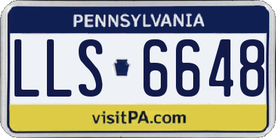 PA license plate LLS6648