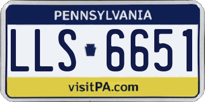 PA license plate LLS6651