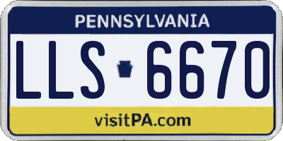 PA license plate LLS6670
