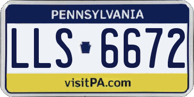 PA license plate LLS6672