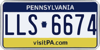PA license plate LLS6674