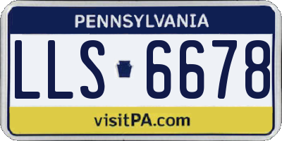 PA license plate LLS6678
