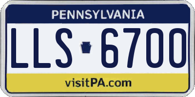 PA license plate LLS6700