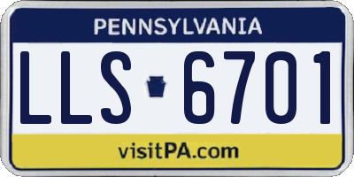PA license plate LLS6701