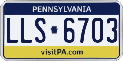 PA license plate LLS6703