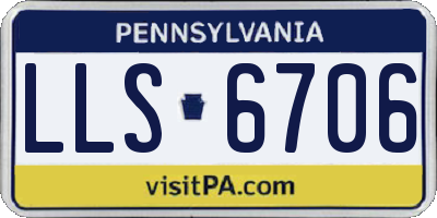 PA license plate LLS6706
