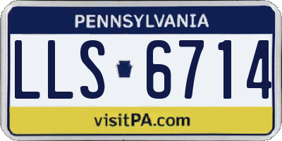 PA license plate LLS6714