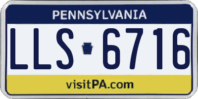 PA license plate LLS6716