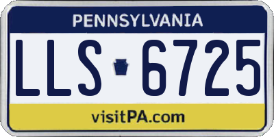 PA license plate LLS6725