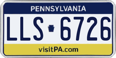PA license plate LLS6726