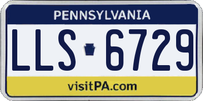 PA license plate LLS6729