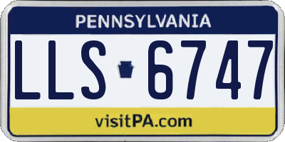 PA license plate LLS6747