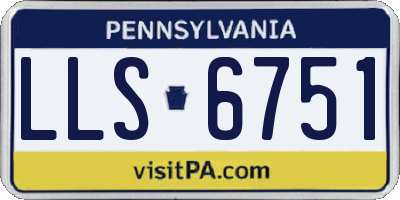 PA license plate LLS6751