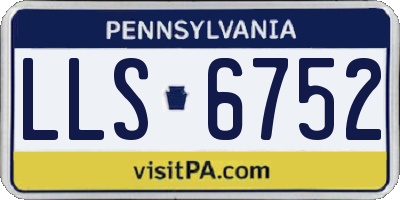 PA license plate LLS6752