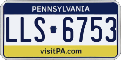 PA license plate LLS6753