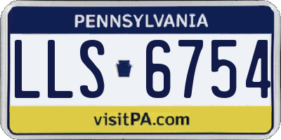 PA license plate LLS6754