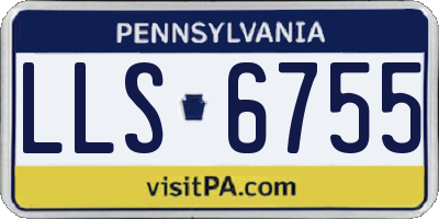 PA license plate LLS6755
