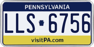 PA license plate LLS6756