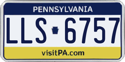 PA license plate LLS6757