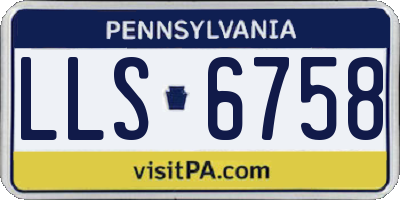 PA license plate LLS6758