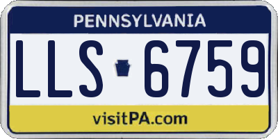 PA license plate LLS6759