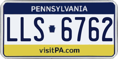 PA license plate LLS6762