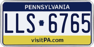 PA license plate LLS6765