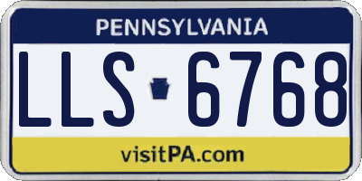 PA license plate LLS6768