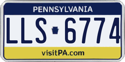PA license plate LLS6774