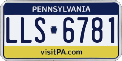 PA license plate LLS6781