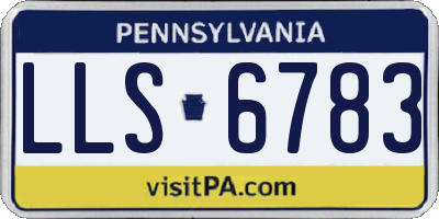 PA license plate LLS6783