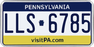 PA license plate LLS6785