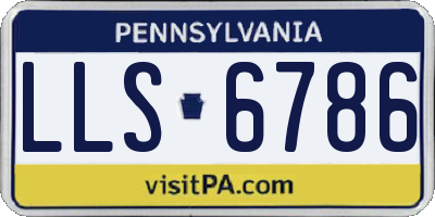PA license plate LLS6786