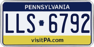 PA license plate LLS6792
