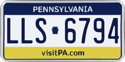 PA license plate LLS6794