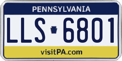PA license plate LLS6801