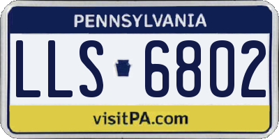 PA license plate LLS6802