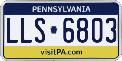 PA license plate LLS6803