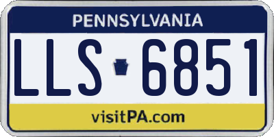 PA license plate LLS6851