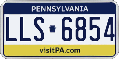 PA license plate LLS6854