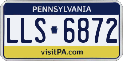 PA license plate LLS6872